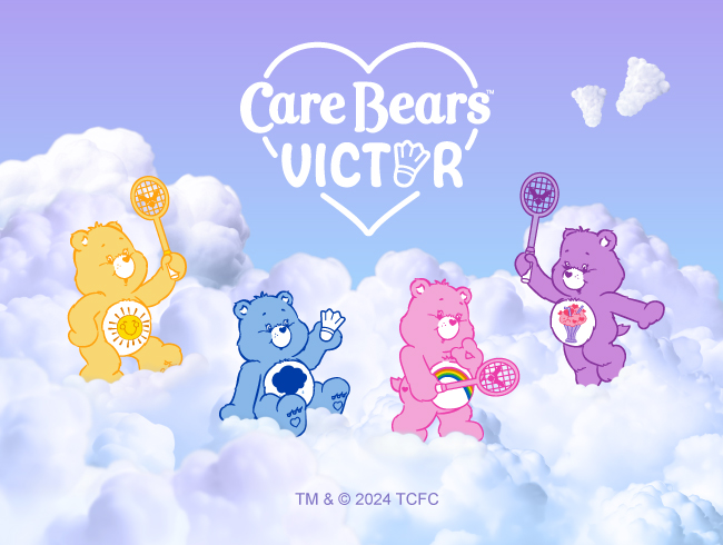 夢幻羽球裝備征服少女心！VICTOR X Care Bears™ 聯名系列繽紛開賣 VICTOR攜手超人氣小熊向羽球奇幻之旅啟程